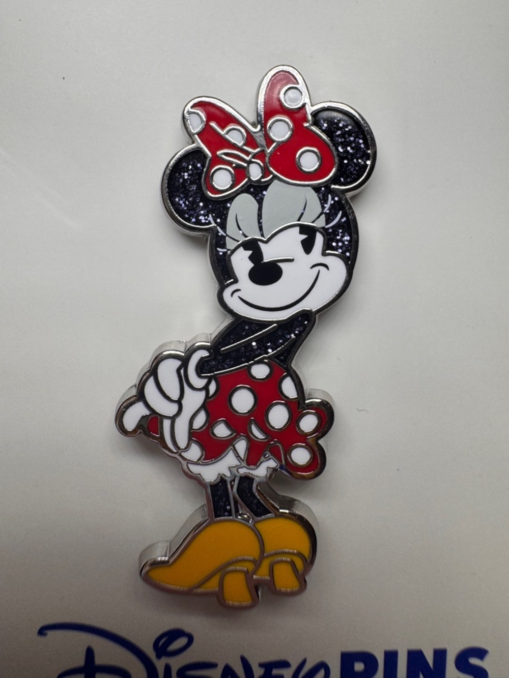 NWT Disney Minnie Mouse Glitter Pin, an authentic Disney Pin